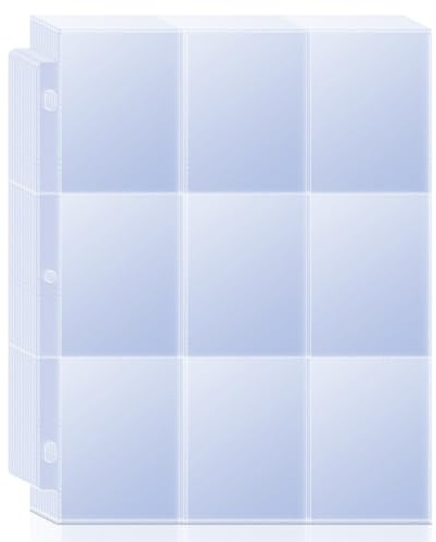 540 páginas de bolsillo para tarjetas intercambiables, 30 hojas, 9 protectores de páginas de bolsillo, páginas de carpeta de tarjetas de carga lateral de doble cara, hojas transparentes para carpeta