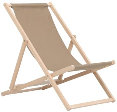 BAS Sdraio pieghevole in legno da giardino, sedia da spiaggia, lettino prendisole, fino a 120 kg, colore verde oliva