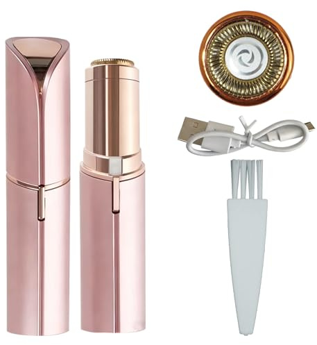 Mini rimozione peli del viso da donna, ricaricabile, USB, rasoio elettrico per il viso con 1 testina di ricambio, epilatore da donna per il corpo, peli del viso, labbra, mento, da viaggio