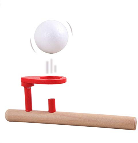Halearo Gioco Educativo Galleggiante in Legno con Flauto per Bambini dai 3 Anni in su - Divertente Sfida con Palline di Schiuma (1 Flauto + 2 Palline) (Cachi)