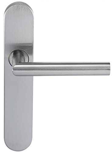 Paire de Poignées de porte KLOSE besser Inox 304 sur Plaque Noémie vif - Bec de cane