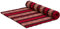 livasia Rollmatte XXL breit Doppelbett - 200x145x4,5cm - Gästebett Gästematratze 2 Personen mit Muster, Reisebett für Kofferraum und outdoor, Thaimatte Kapok Garten und Balkon (Rot/Elefanten)