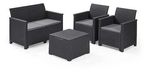 Keter Emma Lounge Set, Mobili da giardino, Grafite