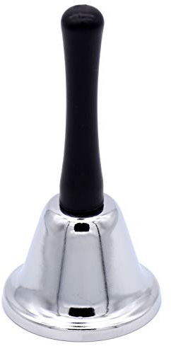 YMWALK Edelstahl Handglocke Service Glocke Achtung Schule Glocke Lauter Anruf Handglocke Schalter Empfang Glocke Abendessen Glocke für Restaurant, Hotel, Küche, Bar und Weihnachtsmann