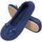 EverFoams Women's Ballerina Slippers Lightweight Comfy Memory Foam House Shoes with Stretchable Heel Design Navy Blue 7/8 UK