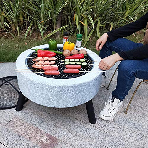 MNSSRN Cour de Chauffage Courtyard Grillades, Cuisinière à grillades en Plein air Barbecue Barbecue/Foyer, Table à Manger, Bol Chauffant à Jardin, Grill fumé Polyvalent