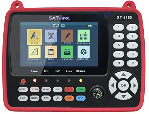 VISLONE ST-5150 DVB-S2/T2/C COMBO HD Satellite TV Signal Finder Digital Handheld Signal Meter Satellite Finder H.265 HEVC MPEG-4 4.3 Inch TFT LCD