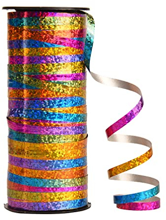 NAUZE 100 Yards Rainbow Curling Ribbon Balloon Ribbon Gift Wrapping Balloon String (Rainbow)