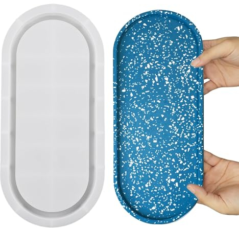 CZAYEFNH Gießformen Silikon，Gießform Untersetzer oval, zum Ausgießen mit Kreativ Beton, Art Resin Gießharz, Raysin-Gießpulver