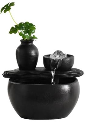 Desktop Fountain, Desktop Wealth Fontän Keramik Wealth Feng Shui Ornament Entré Vardagsrum Skrivbordsdekoration,Decoration