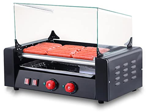 DLAZUM Máquina para Hacer Salchichas de Gran Capacidad Comercial, máquina para Hacer Perritos Calientes, Calentador de Perritos Calientes de encimera, máquina de Barbacoa Comercial para Uso domésti