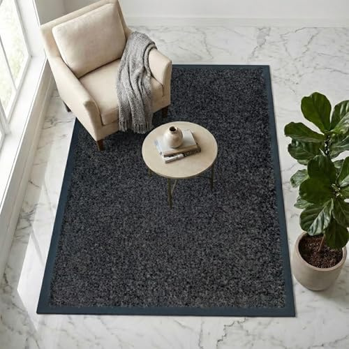 Rugs Inn Twist Rubber Rug – Outdoor & Indoor Heavy Duty Non-Slip Rugs for Kitchen Garden, Inside & Outside Floor Mats, Waterproof and Dirt Trapper Entrance Carpet Mat (Grey, 120x150 cm)