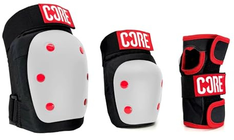 CORE Skate - Juego de almohadillas protectoras de rodillas, codos y muñecas para niños y adultos, para patinaje, patinaje, patinete de acrobacias y ciclismo, almohadillas 3 en 1 para todas las edades,