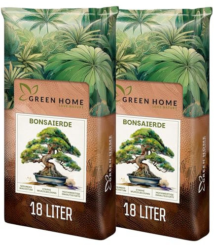 Green Home Bonsai Erde 36L – Hochwertige Bonsaierde für gesunde Wurzeln & optimale Drainage – Spezialmischung mit Perlit, Kokosfasern & Rindenhumus – Ideal für Indoor & Outdoor Bonsai