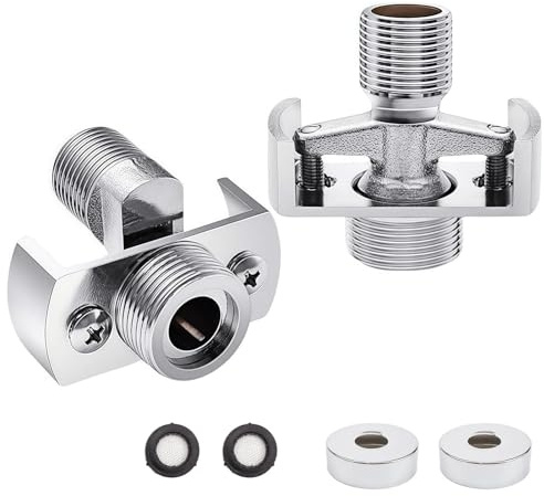 2 Stück Duscharmatur Adapter Verstellbar, Messing S Anschluss Exzenter 1/2 auf 3/4, Duscharmatur Anschluss Badezimmer Adapter für Einstellen Wasserventils, Wasserleckprobleme