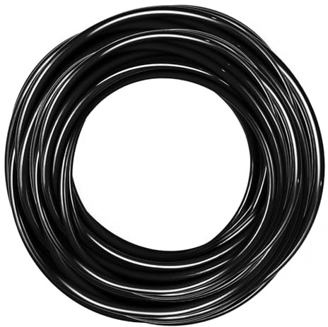 VerRich Pneumatiskt rör PU-slang, svart 10 mm OD x 6,5 mm ID 32,8 FT 10 meter PU luftslangledningsrör för överföring av luftkompressor