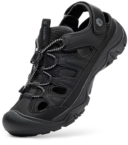 FitVille Mens Wide Fit Sandals Walking Sport Sandals | Adjustable, Walking, Sport, Casual, Slip-Resistant, Outdoor, Summer Shoes