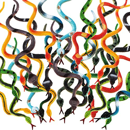 Serpents en Plastique Réalistes Jouets de Couleurs Assorties, Décoration de Faveurs de Fête, Gag Jouets, Blague et Accessoires