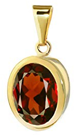 NKlaus Granat echt Träne Tropfen Kettenanhänger 333 8 Karat Gold gelbgold 9,5x8mm Damen 9255