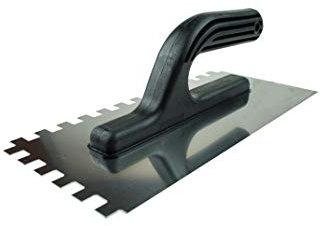 Meister IS-143 - Cazzuola per lisciare con manico in plastica, 130 x 280 mm, dentatura 10 mm, inossidabile