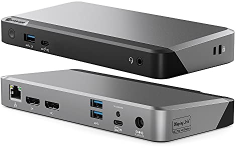 ALOGIC Dual 4K Display Universal Docking Station DX2 mit 65W Laptop-Ladung für Mac und Windows, Dual Display 2x4K@60Hz DisplayPort,1x USB-C 10G (mit Fast Charging),3x USB-A 5G, Audio,Gigabit Ethernet.