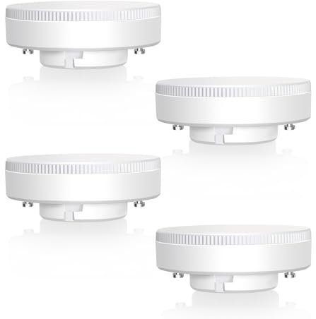 Caldarax GX53 7W LED Leuchtmittel Kaltweiß 6000K, Ersetzt 50W Halogenlampe, LED GX53 Einbaustrahler für Schranklicht, 180°, 650LM, AC 220V, Nicht Dimmbar, 4er Pack