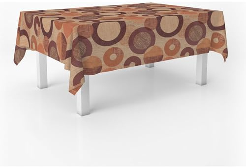 ECOMMERC3 Mantel Hule Antimanchas Mesa Rectangular 100x140 Tambre Naranja | Para casas con niños o mascotas, impermeable, no absorbe líquidos, borde que no se deshilacha, acabado liso