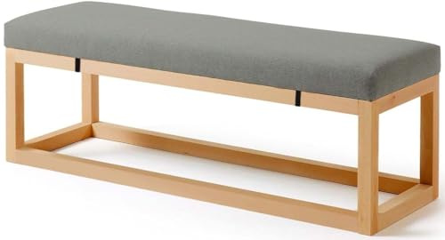 Hoowarm Cojín para Banco 120x40/150x50/100x50 Cojín para Banco con Cremallera Funda Extraíble, Cojines para Banco Interior/Exterior para Banco Jardín Muebles Columpio Alféizar de Ventana(D,60x40x5cm)