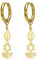 Messianisches Siegel Ohrringe Messianisches Siegel von Jerusalem Ohrringe Davidstern, Ichthus mit Kreuz, Menora, Jüdischer Stern Ohrringe Religiöser Chanukka-Schmuck Zeichen des Gebets (Gold2)