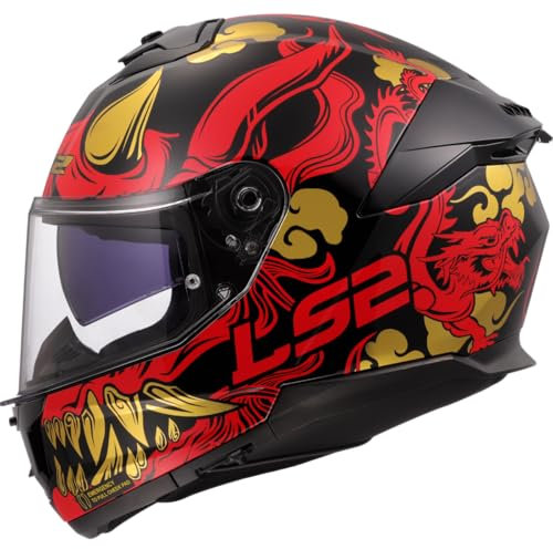 LS2, Casco Moto Integrale STREAM II DRAKO Gloss Black Red, L