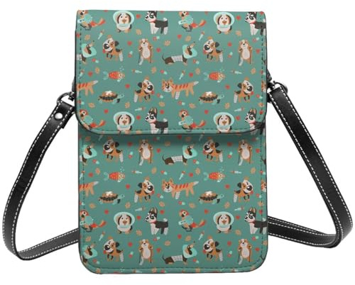 Piccola borsa a tracolla da donna, in pelle, per cliniche veterinarie, cellulare, borsa a tracolla