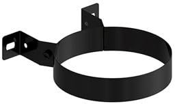 Collier de serrage mural pour tuyau de poêle 100 vis. Laqué noir