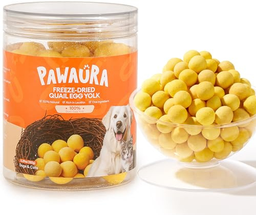 Freeze-Dried Quail Egg Yolk Treats for Cats & Dogs 150g – Single Ingredient, Grain-Free, No Additives, Supports Skin & Coat Health