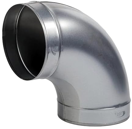 Easy Act Bogen 90° Ø 150 mm aus verzinktem Stahl, Lüftungsrohrbogen für Umlenkung des Luftstroms, Rohrbogen für Lüftungsanlagen