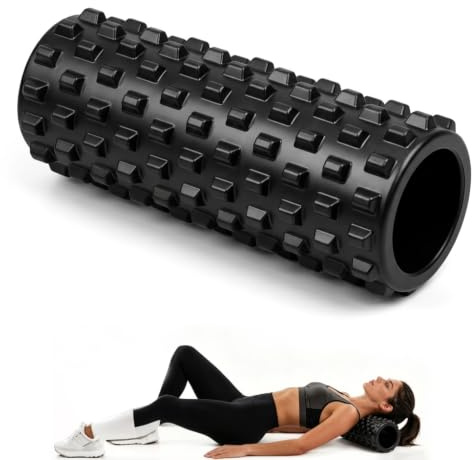 Foam Roller for Pilates & Yoga – High Density Foam Roller for Back Pain & Muscle Recovery, 30x10cm Grid Massage Roller for Gym, Exercise & Deep Tissue Trigger Point Relief