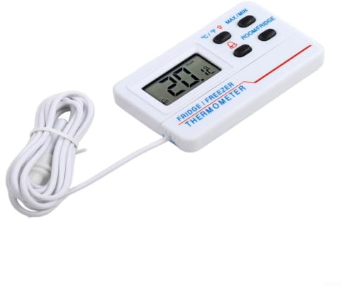 Digital kylskåpstermometer -50 °C till 70 °C, stor LCD-skärm, larmfunktion, för frys akvarieförvaring