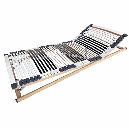 Matratzen Perfekt Orthopädischer 7-Zonen Lattenrost verstellbar– 140x200 cm 7,5 cm hoch 44 Leisten Härtegrad-Regulierung FERTIG MONTIERT bis 250 kg belastbar – Made in Germany