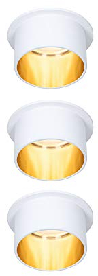 Paulmann 93381 LED Einbauleuchte Gil 3-Step-Dim Rund Incl. 3x6 Watt Dimmbar Weiß Matt, Gold Einbaustrahler Aluminium Spot 2700 K Coin