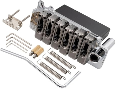 Wilkinson WVS50IIK 52.5mm (2-1/16 inch) 2-Point Tremolo Bridge with Stainless Steel Saddles for USA/Mexico/Japan/Korea Strat Electric Guitar, Chrome