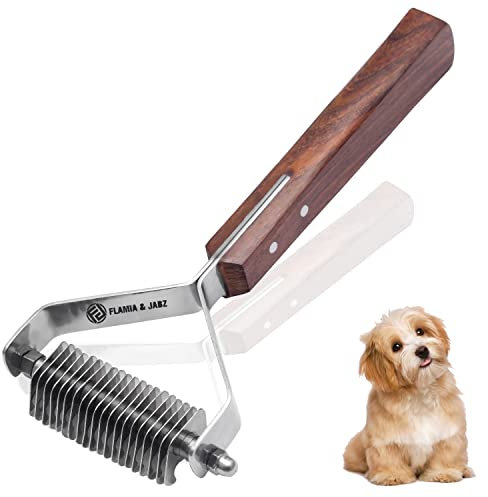 Flamia & Jabz Professional Rake (Dematting Comb) for Undercoat Grooming of Dogs, Cats & Pets (20 Blades)