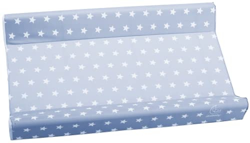 Materassino fasciatoio in pvc 2 lati, per il cambio del pannolino, universale, misura cm 49x81x10, made in italy, Italbaby starlette azzurro