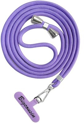 Cordino per Cellulare Universale,Regolabile Cordino da Collo Nylon Catena Collana Tracolla con Toppa di Fissaggio Compatibile con Smartphone dei Casi,Viola