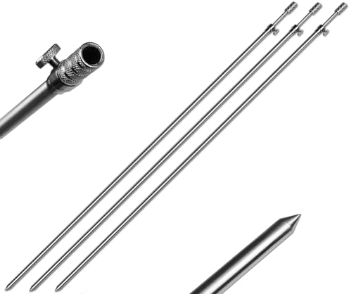 4 Stück Rutenhalter Bankstick Alu 45-75cm 9.5/6mm Chrome