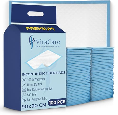 100 x Premium Incontinence Bed Pads 90x90 cm | Incontinence Bed Sheets | Provides Soft Feel | Disposable Bed Mats for Incontinence | Bed Protectors Kids | Maternity Bed Mats |