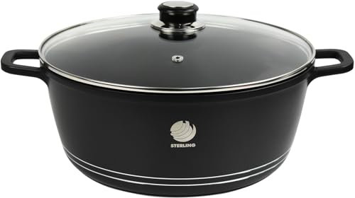 Non Stick Coating Casserole Pot Die Cast Stockpot Aluminium with Tempered Glass Lid (26cm)