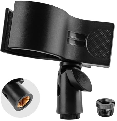 BILIONE Microphone Holder, Large Mic Accessory Clip for Stands & Tripod