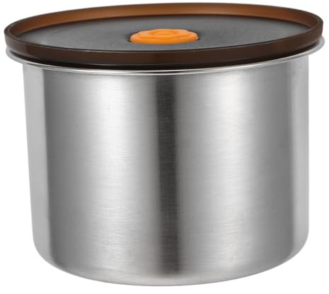 LIFKOME Lata De Café De Acero Inoxidable Tapa Hermética Contenedor Para Almacenamiento De Granos Caja Para Refrigerios El Refrigerador