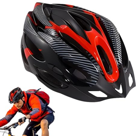 Casco rigido da ciclismo e scooter, leggero, per uomo e donna, casco per mountain bike, con cinturino regolabile e tesa staccabile, per la sicurezza in bicicletta per adulti
