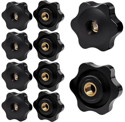 Flewdart - 10 botones de sujeción m8 x 32, tuerca de sujeción m8 estrella para tornillo estrella, tuerca mariposa para muebles mecánicos equipos electrónicos