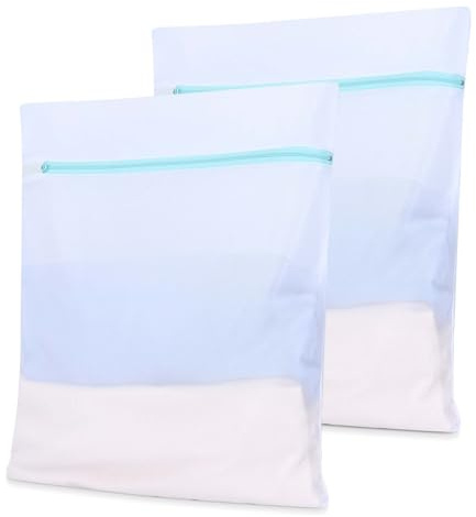 OTraki Lot de 2 Grande Filet a Linge Machine à Laver, 40x50 cm Sac de Lavage Machine à Laver avec Fermeture Eclair, Réutilisable Filet à Linge pour Manteaux, Articles, Chemisier